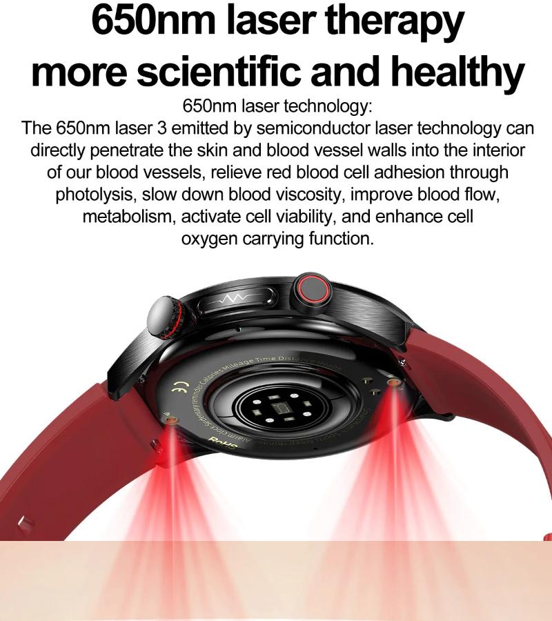 2025 Новые умные часы с сапфировым стеклом для неинвазивного мониторинга здоровья, лазерной терапии, контроля жиров в крови, мочевой кислоты, ЭКГ, для Xiaomi