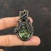 Copper Seraphinite Pendant Copper Wire Wrapped Pendant Handmade Pendant Copper Jewelry Stylish Pendant For Gift Seraphinite Gemstone Jewelry