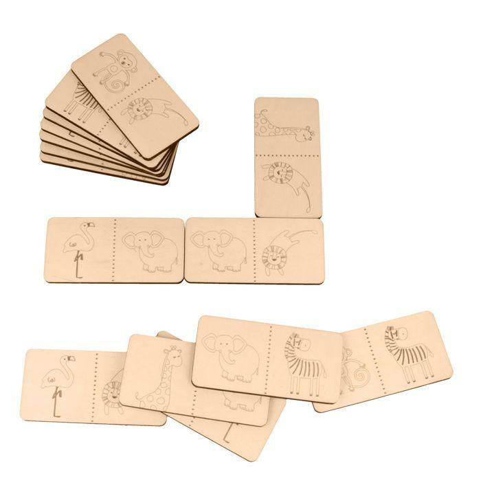 Safari Wooden Domino Game