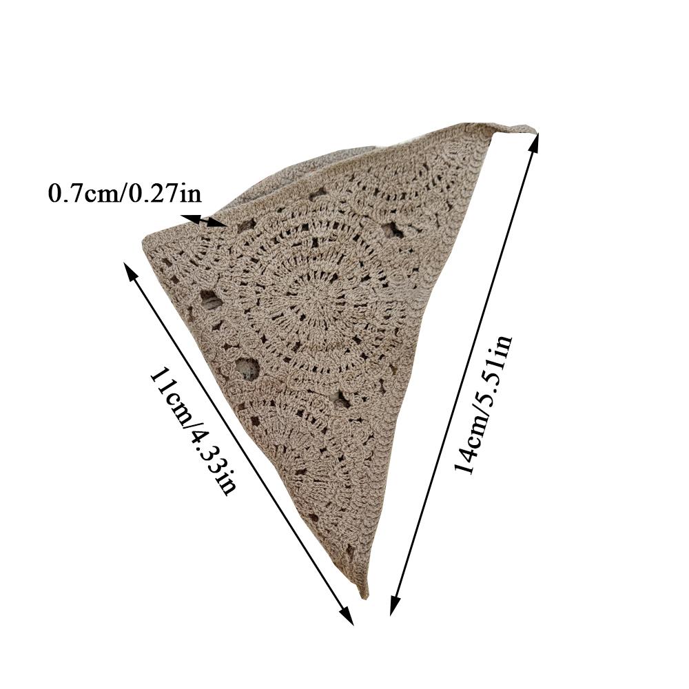 Вязаный крючком шарф для волос ручной работы, вязаная полуюбка, прикрывающая ягодицы, ажурный треугольный платок на голову, завязывающийся, элегантные аксессуары для волос, сделанные своими руками