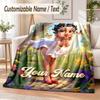 Betty Boop Custom Name Flannel Throw Blanket Soft Warm for Sofa Bed Indoor Home Use