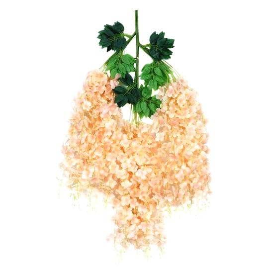 Искусственные цветы глицинии Поддельная глициния Вьющаяся гирлянда Искусственная шелковая цветочная нить для свадебной арки Церемония Вечеринка Сад Дом Декор для фона