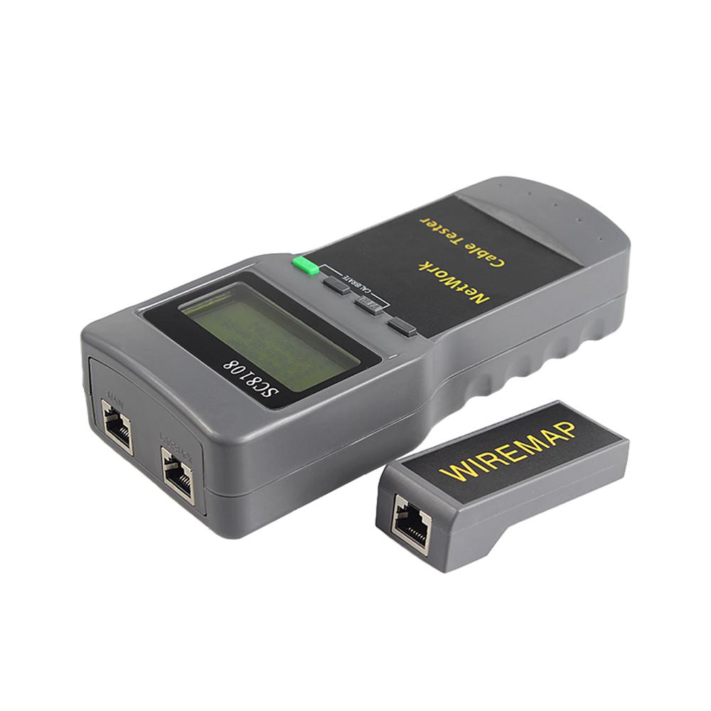SC8108 Многофункциональный портативный ЖК-дисплей с цифровым дисплеем сетевой тестер LAN телефонный кабель метр