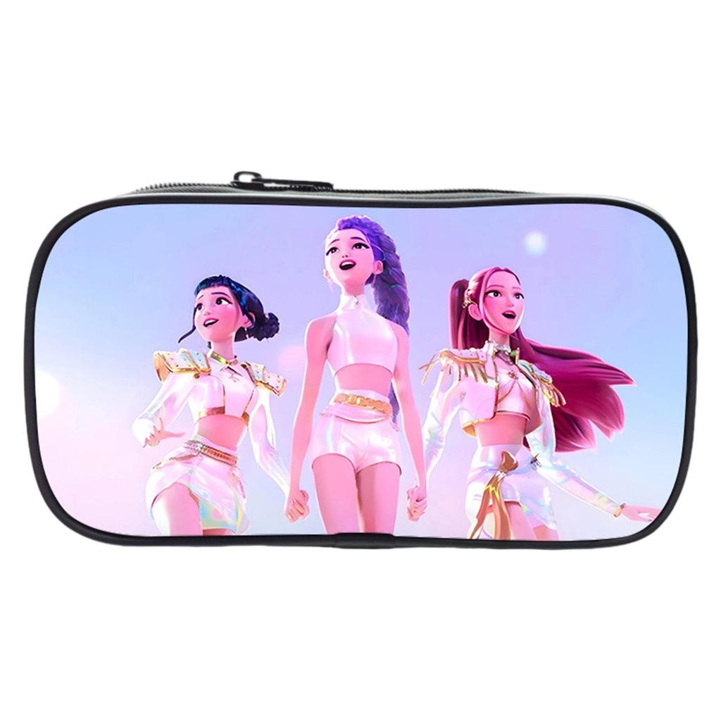 KPOP Girls Cartoon Pencil Case Elementary School Pencil Case Stationery Bag Children's Pencil Case Anime Print