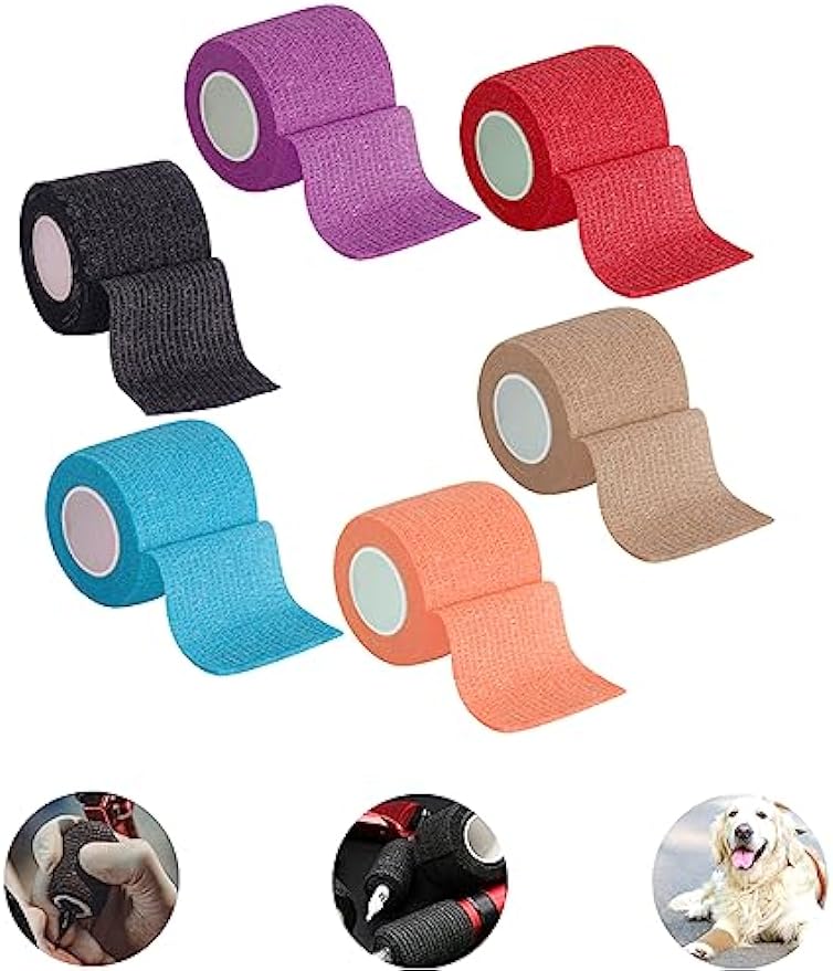 Ручка для татуировки, крышка для тату-трубок, одноразовая лента, самоклеящаяся повязка, красочная для ручки для тату-машины, аксессуары (6 упаковок 2 дюйма x 5 ярдов)