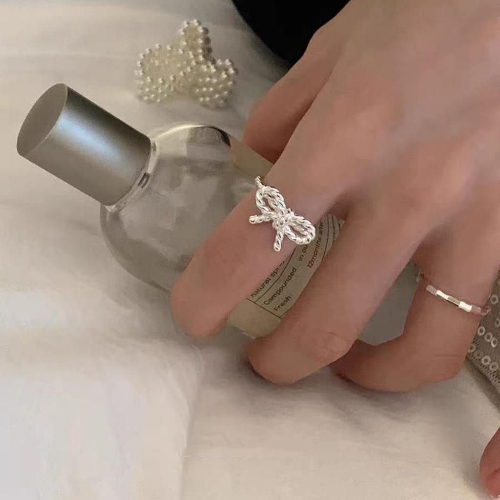 Корейское сладкое витое кольцо-бантик для женщин – модный, уникальный аксессуар для указательного пальца