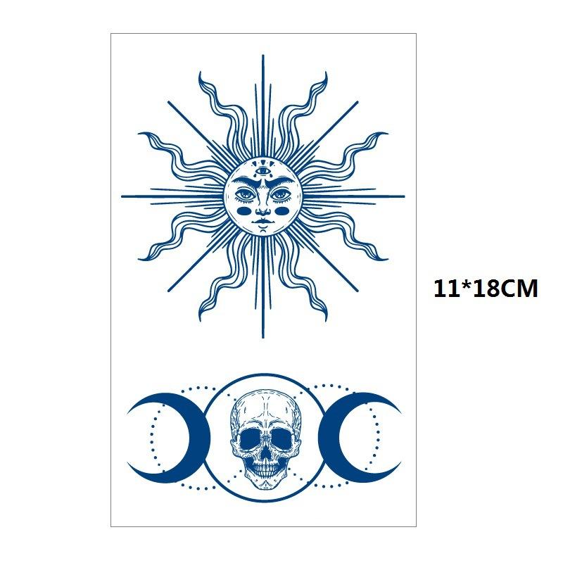 Herbs Gradual Change Jellyfish Planet Feather Snake Big Pattern Geisha Slowly Color Simulation Water Transfer Tattoo Sticker