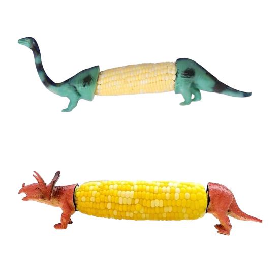 Держатели для початков кукурузы, стилизованные под динозавра, многоразовые зубцы для барбекю, зажимы для початков кукурузы для детей и взрослых, столовые приборы, аксессуары