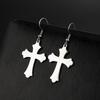 Серьги из нержавеющей стали с подвеской в виде полого креста, женская мода, ультранатуральный талисман, подарок на день рождения, ювелирный подарок