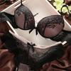 2 PCS Women Lace Bra Set Cotton Embroidery Underwear Push Up Bra and Briefs