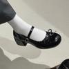 Black French Retro Thick Heel Heightening Shallow Mouth Single Shoes Women's Summer 2025 New with Skirt Versatile Mary Jane Shoes
