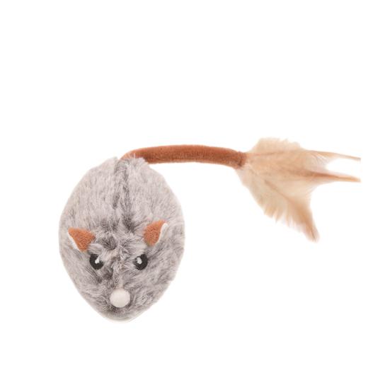 Электрическая мышь, игрушка для кошек, USB-перезаряжаемая интерактивная игрушка для котят с перьевым хвостом, автоматическая движущаяся плюшевая игрушка