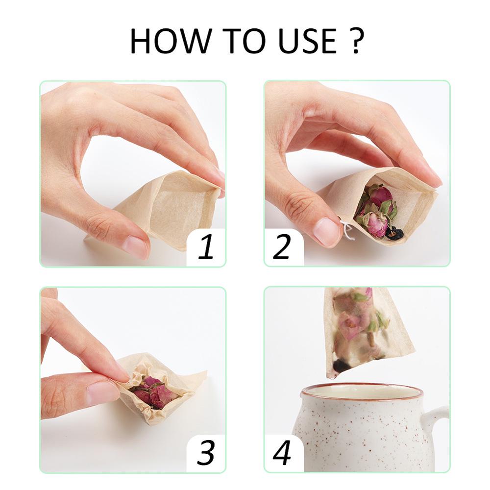 Drawstring Heat Seal Disposable For Herb Loose Tea Coffee Infuser Tea Strainer Filter Bags Tea Bag