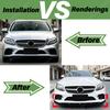 Для Mercedes Benz W205 C205 S205 C43 C180 C200 C300 2019 2020 2021 Автомобильный комплект для модификации кузова с передним бампером в стиле AMG