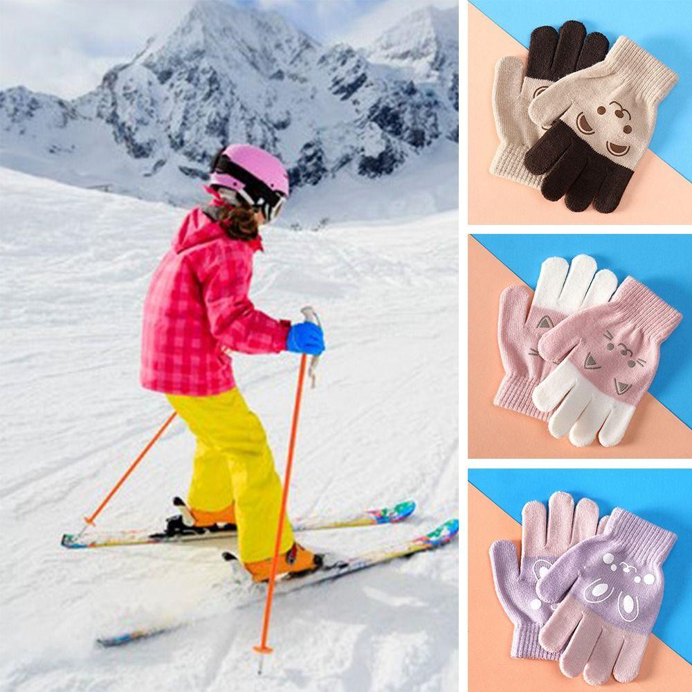 Толстые вязаные варежки вязаные варежки мультфильм зимние теплые детские