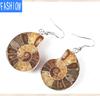 European and American Shell Earrings Conch Fossil Earrings Summer Creative Beach Jewelry Earrings