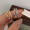 Корейский стиль Двойное кольцо Женское Ins Трендовое Популярное в интернете Модное дизайнерское кольцо Блестящий циркон Элегантные женские украшения