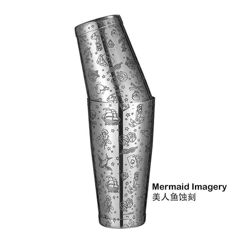 Шейкер для коктейлей Boston Shaker: Набор из 2 предметов: Профессиональный шейкер для коктейлей для бармена на 18 унций и 25 унций.