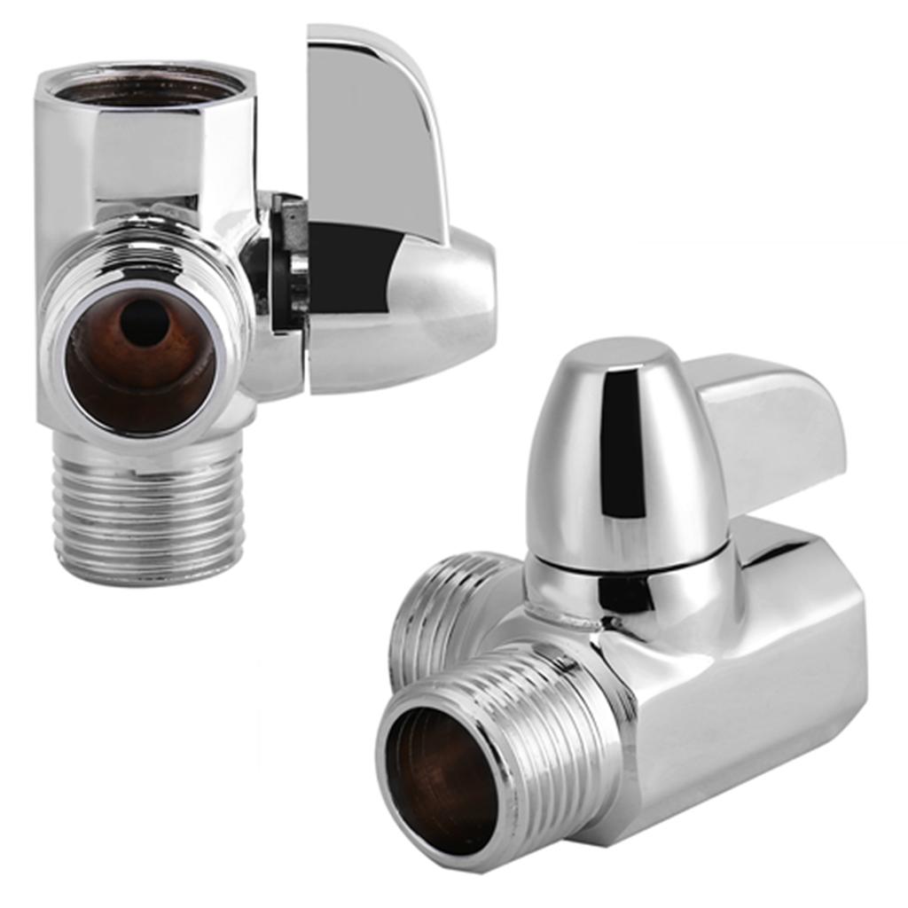 3?Way Brass Chrome Diverter G1/2" T Shape Adapter Valve for Shower Arm Mounted