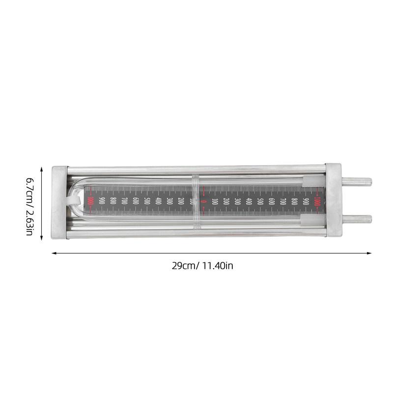 U-Shaped Pressure Gauge ±1000Pa Water Column Manometer For Gas Pipe Vacuum Tester Indoor Use Pressure Indicator Tool
