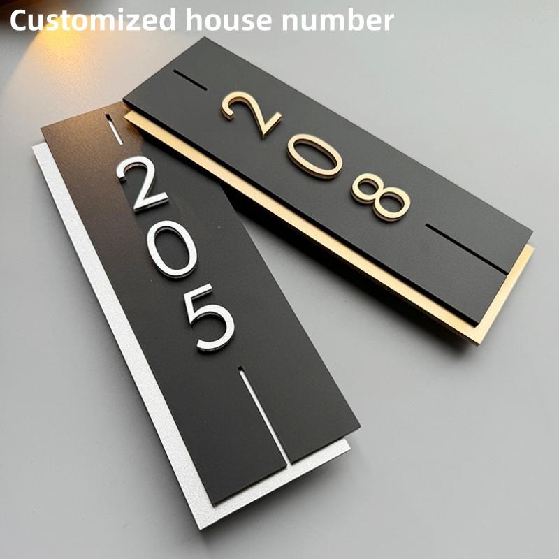 Acrylic Modern Door Plate Shop Sign Customize House Number For Home Office Flats Restaurant Hotel Cafe Bar Home Decor Plate