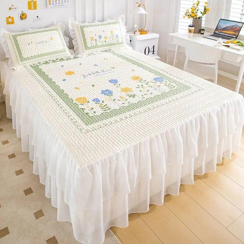 Летний крутой коврик из натурального латекса, юбка-кровать, наволочка, можно стирать в машине, кондиционер, мягкий коврик, складной нескользящий покрывало