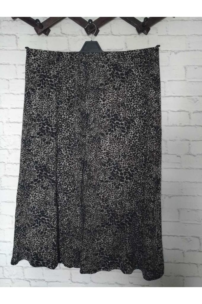 Women's Style Big Size Skirt Leopard Pattern, Woven Fabric, Non-Lycra, Pieced, Elastic Waist, Downward Expanding Model, Skirt