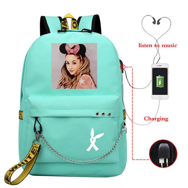 Mochila Ariana Grande, маленький рюкзак, женские рюкзаки, милые школьные сумки для девочек-подростков, рюкзак для ноутбука