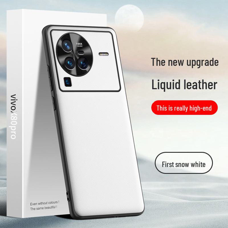 Чехол VivoX80pro из жидкой кожи: Защитный чехол от падения, противообрастающий, цельный. Идеально подходит для вашего телефона!