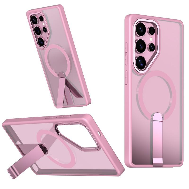 Magnetic Phone Case With Built-in Kickstand Galaxy S25 Edge S26 Ultra S24 Series TPUAcrylic Cover