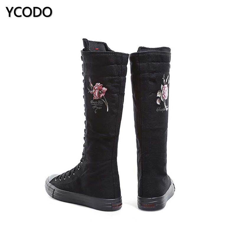 Весенне-осенние женские ботинки, парусиновые сапоги до середины икры, повседневная обувь с высоким берцем, длинные сапоги, удобные ботинки на плоской подошве со шнуровкой, размер 34-43