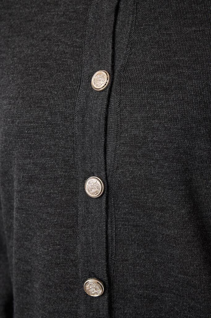 Женский модный стильный кардиган в стиле хиджаб с каменным воротником и вышивкой, кружевной подробный трикотажный кардиган