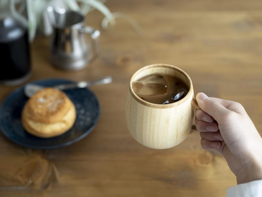 RIVERET Cafe Au Lait Mug, 350ml, Bamboo, Dishwasher Safe, White, RV-205W