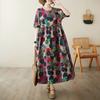 Women 2024 Plus Size Spring Summer Oversize Style Dress Beach Elegant Floral Long Dress Oversize Loose Dress 6702
