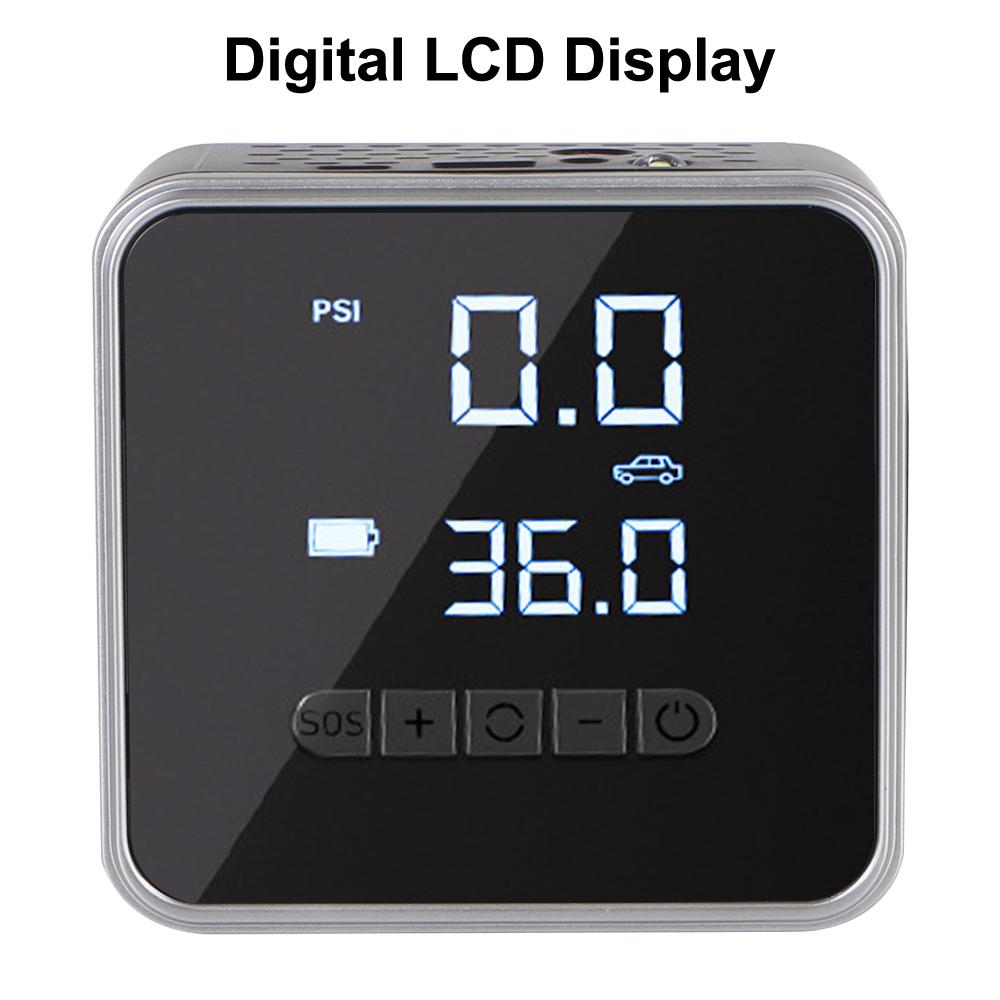 Перезаряжаемые аксессуары для шин ЖК-дисплей Воздушный компрессор Портативный воздушный насос Цифровой насос для накачивания шин
