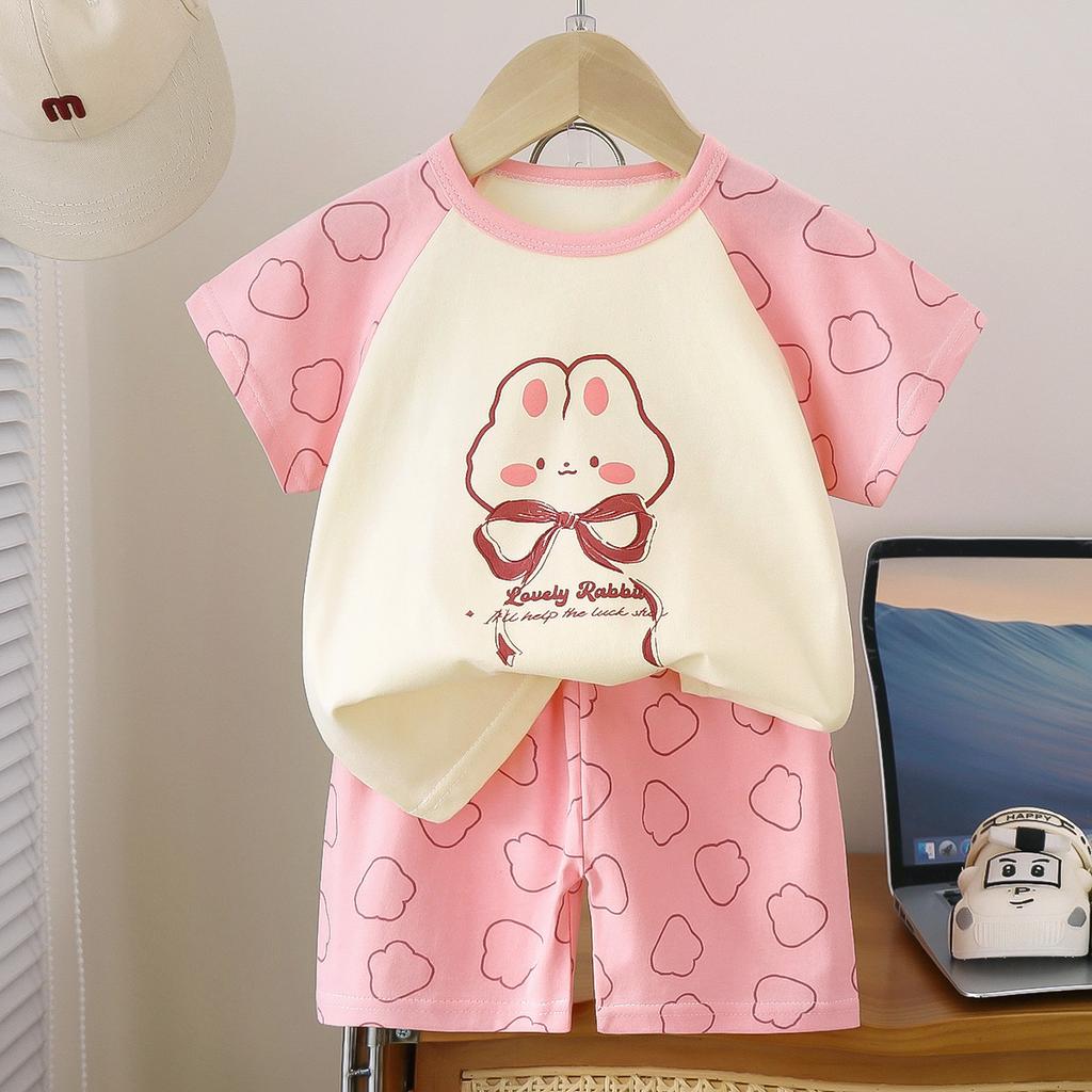 Kids' Summer Sport Suit Set with Cartoon Prints for Toddlers