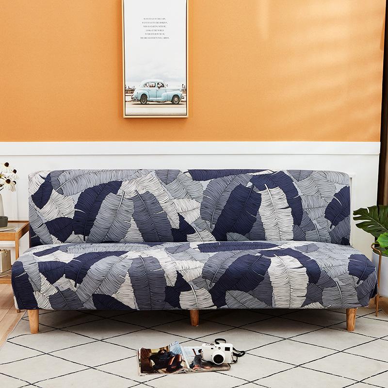 Elastic Fabric All-Inclusive Printed Sofa Towel Folding Sofa Bed Sofa Cover Without Armrest