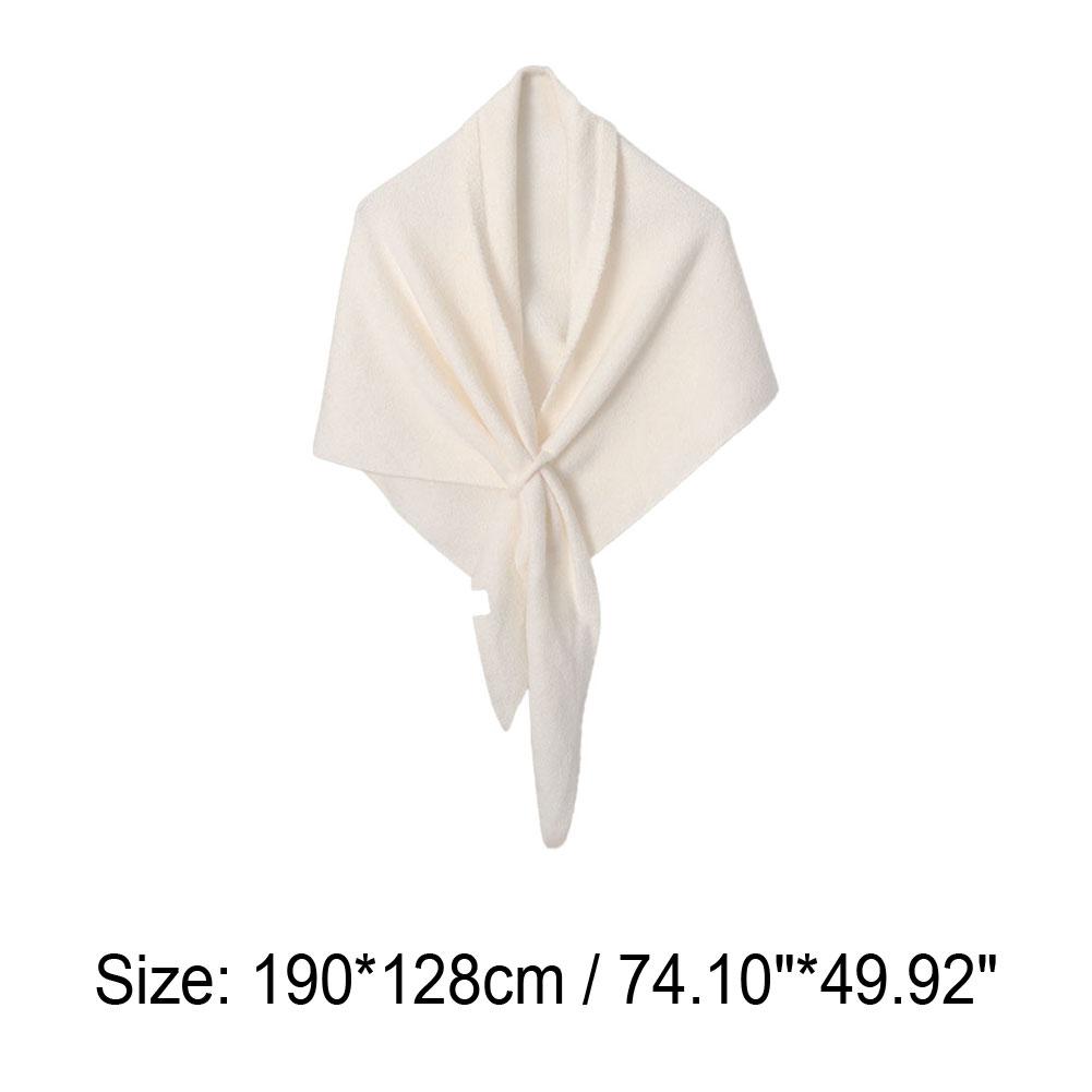 Женский кардиган-шарф Весенне-осенняя мода Элегантный однотонный треугольный шарф Ретро уличный досуг Шаль-накидка Вязаная шаль