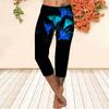 Длинные брюки, летние короткие леггинсы, короткие обтягивающие брюки, леггинсы больших размеров, женские облегающие брюки с принтом в виде синих маленьких динамиков 3D