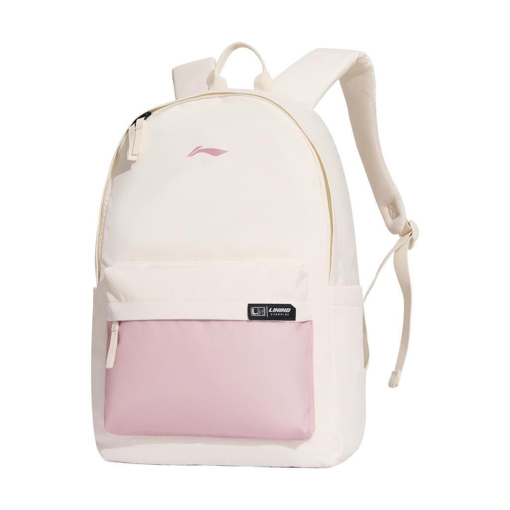 New LiNing Polyester Backpack Unisex White & Pink ABSV367-9