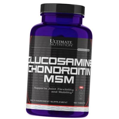 Глюкозамин Хондроитин МСМ, Glucosamine & Chondroitin & MSM, Ultimate Nutrition  90таб (03090002)