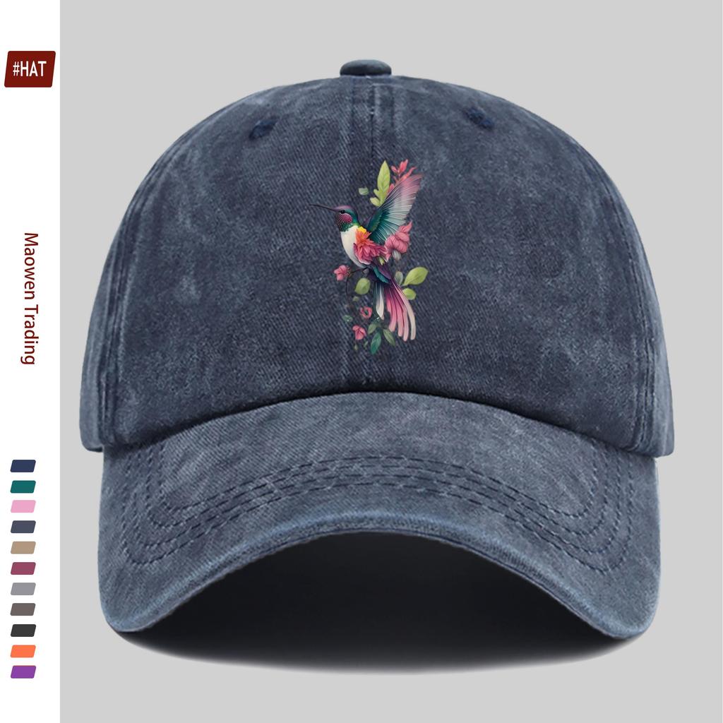 pc Hummingbird Print Trucker Cap Suitable for Spring Summer Fall Travel Adjustable Buckle Strap Lightweight Baseball Hat with