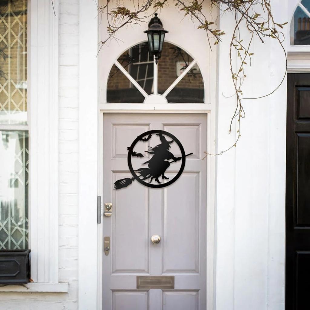 Металлическая Ведьма Счастливый Хэллоуин Декор Железная Ведьма Дверная Вешалка Металлическая Черная Ведьма Дверной Декор Домашние Украшения на Хэллоуин