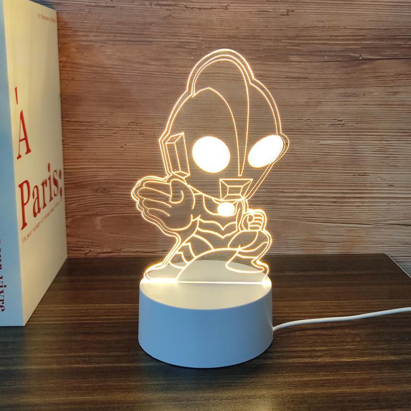 3D-светодиодный ночник: Креативный прикроватный светильник для защиты глаз в спальне, питание от USB, энергосберегающий, идеально подходит для общежитий и девочек.