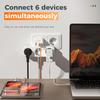Tessan Многофункциональная настенная розетка с 2 портами USB C и 1 портом USB A, USB-адаптер 6 в 1 с защитой от перегрузки для смартфона, планшета