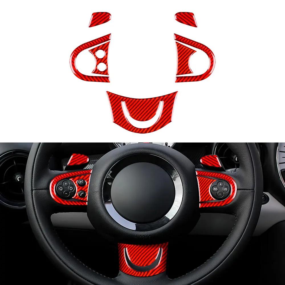 Настоящее Мягкое Углеродное Волокно Для Mini Cooper Hardtop R56 Clubman R55 R57 2008 2009 2010 Аксессуары Декоративная Наклейка на Руль