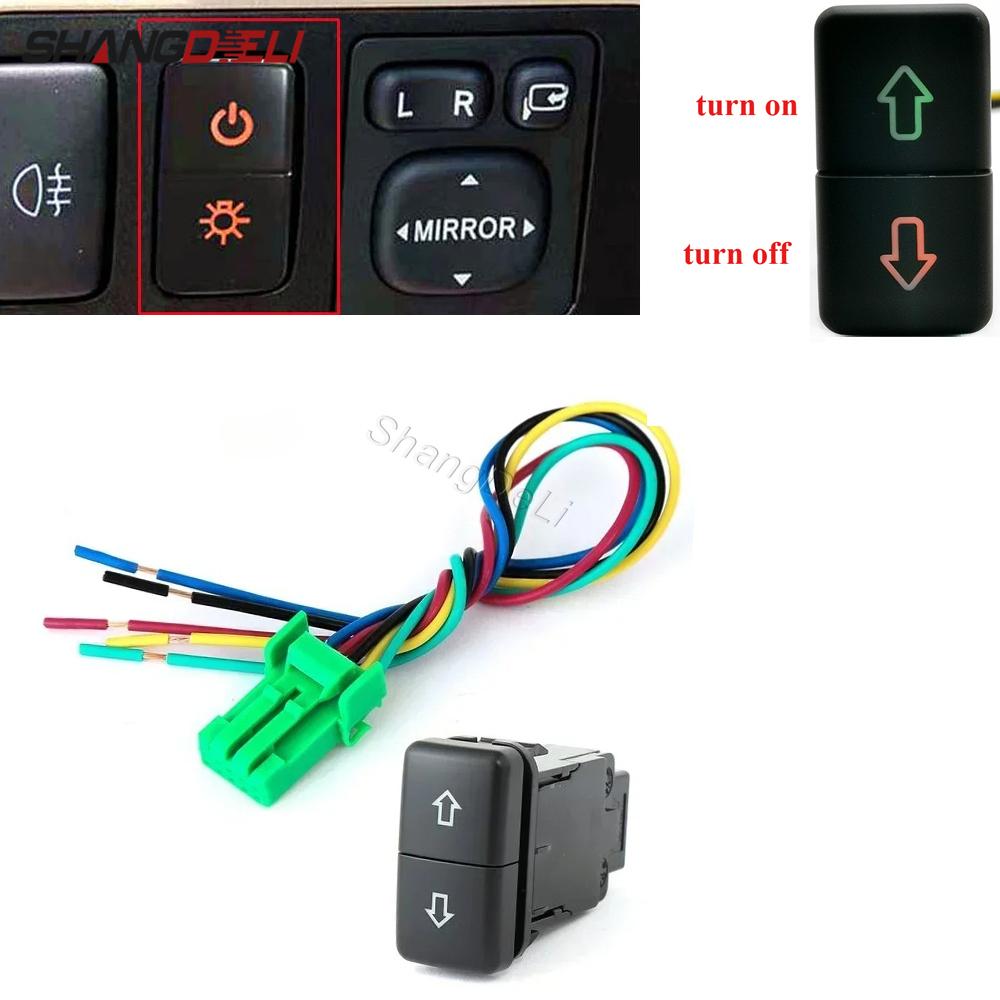 1PC Dual Locking/Momentary Switch Up-down Arrow Switch Button With Cable For FJ Land Cruiser Prado 120 LC100