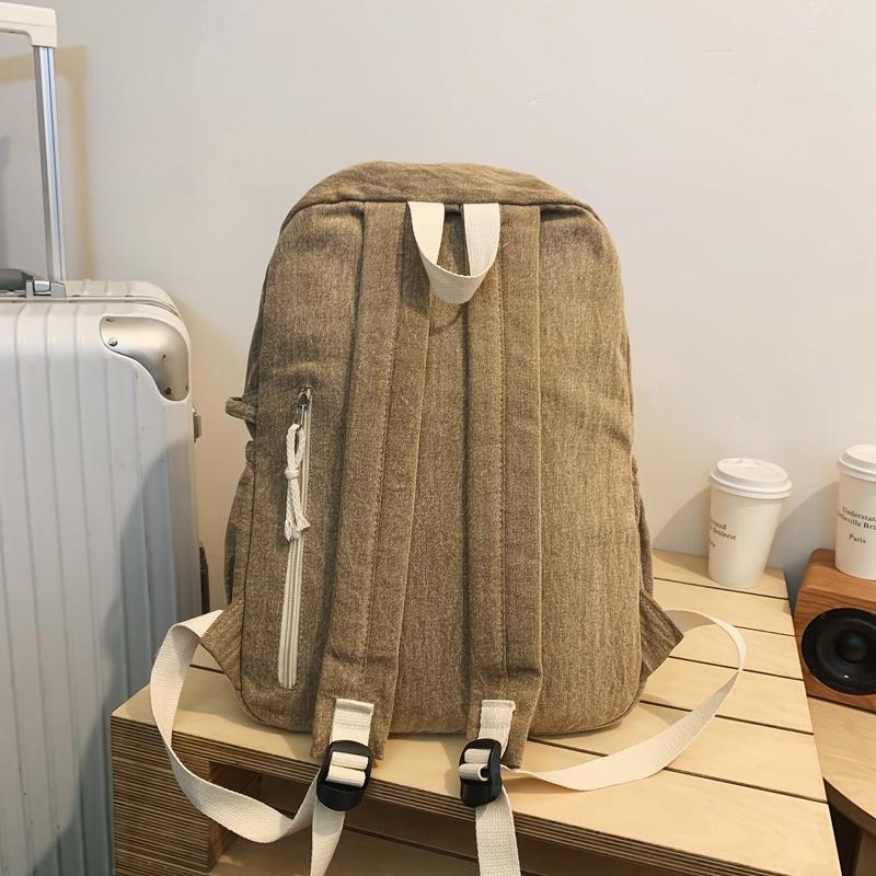 Школьный женский рюкзак в стиле ретро, ​​холст, большая вместимость, студенческий рюкзак