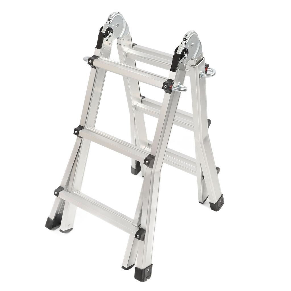 Телескопическая стремянка А-образная складная лестница из алюминиевого сплава с широкими ножками, грузоподъемность 330 фунтов