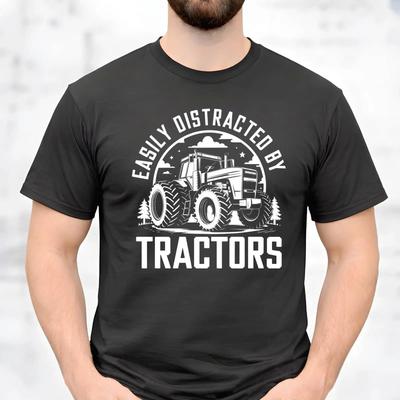 Easily Distracted By Tractors T Shirt Vintage Farm Tractor Rural Life Apparel Vintage Soft Comfortable
